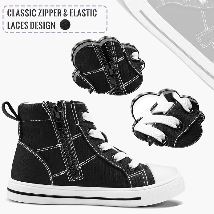 Black High Top Canvas Dance Sneaker