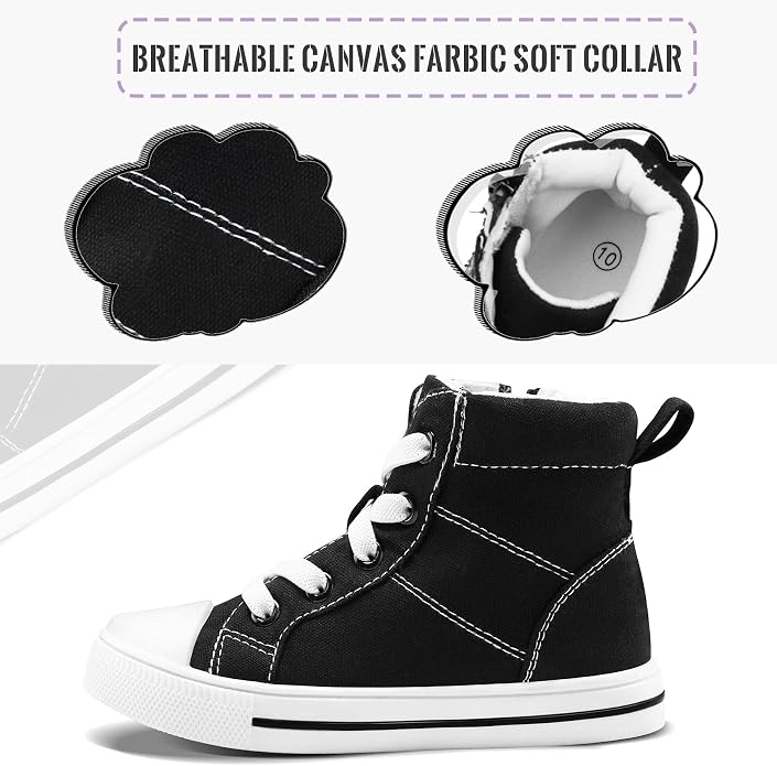 Black High Top Canvas Dance Sneaker